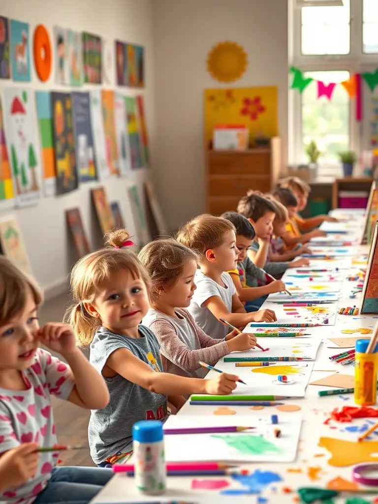 A joyful photograph of children participating in a cultural workshop organized by ASSOCIATION DU BOIS NOIR, emphasizing the organization's dedication to educating and engaging the younger generation.
