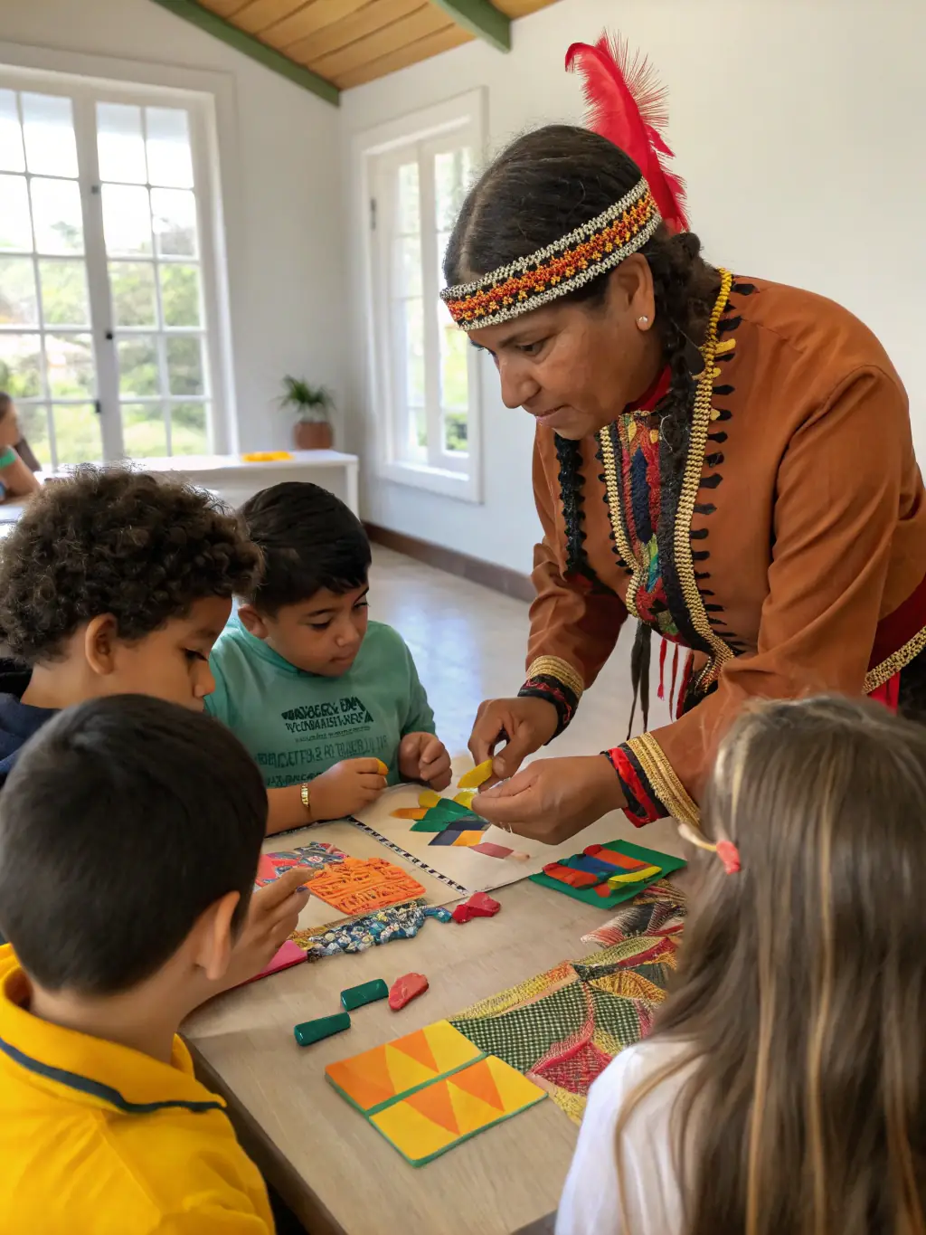 A photograph of children participating in an educational workshop focused on local history and cultural preservation, organized by the association.